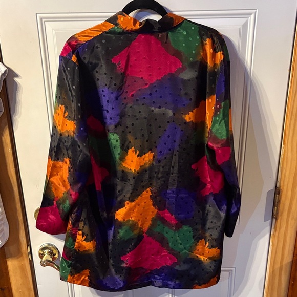 Voice Women's Vibrant Multicolor Blazer 1 Button & 2 Pockets Size - Picture 7 of 7